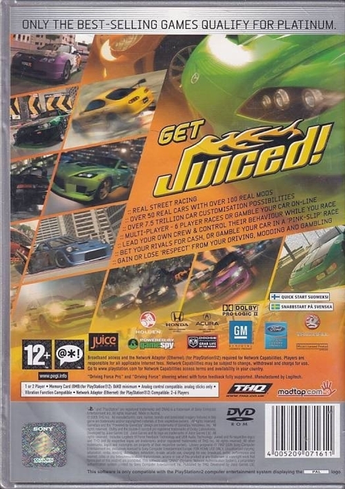Juiced - Platinum - PS2 (B Grade) (Genbrug)